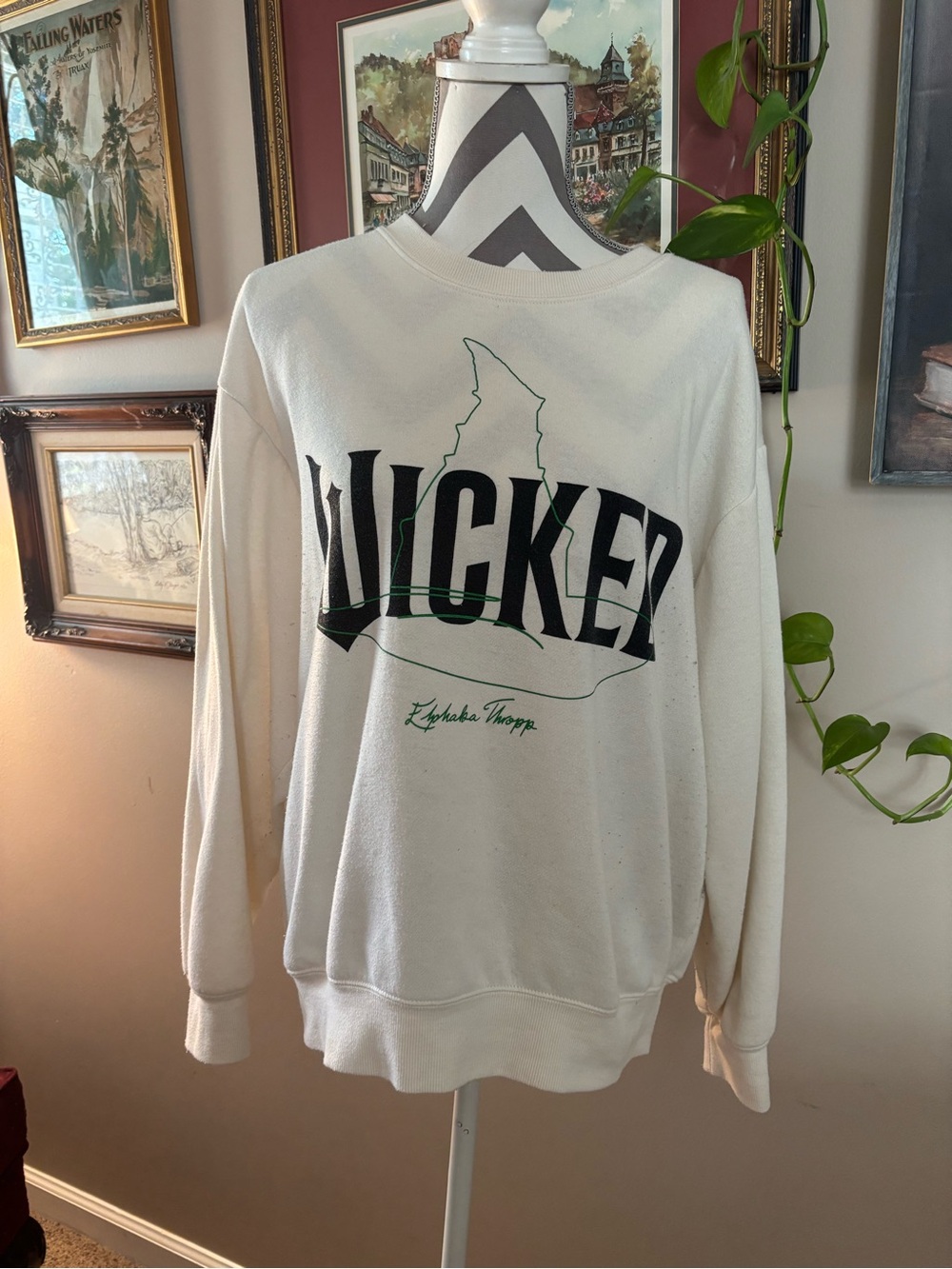 Cream 'Wicked' Graphic Crewneck Sweatshirt